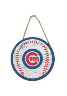 Chicago Cubs Hanging Wood Sign - Blue
