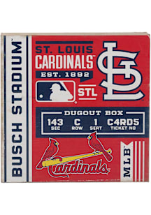 St Louis Cardinals Deep Wood Block Sign - Red