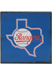 Texas Rangers Deep Wood Block Sign