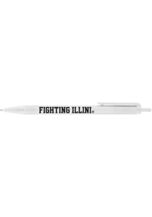 White Illinois Fighting Illini Biz Click Stick Single Pen