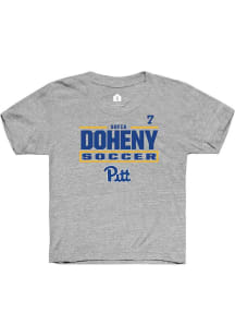 Sofia Doheny Youth Grey Pitt Panthers NIL Stacked Box Short Sleeve Player T-Shirt