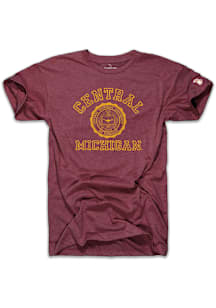 The Mitten State Central Michigan Chippewas Maroon Seal Short Sleeve Fashion T Shirt