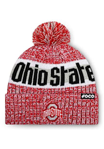 Forever Collectibles Ohio State Buckeyes Red Wordmark Heather Light Up Beanie Mens Knit Hat