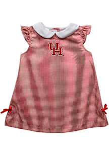 Vive La Fete Houston Cougars Toddler Girls Red Gingham Short Sleeve Dress