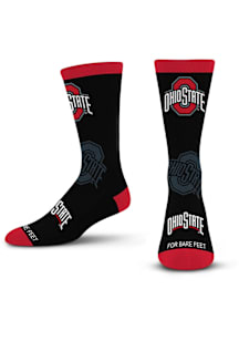 Ohio State Buckeyes Black Shadow Youth Crew Socks