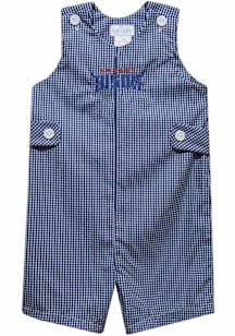 Vive La Fete Howard Bison Toddler Navy Blue Gingham Overalls