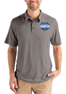 Cutter and Buck Florida Gators Mens Graphite 2025 National Champions Coastline Eco Short Sleeve Po..