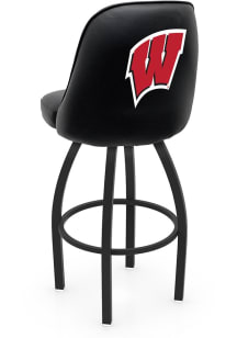 Black Wisconsin Badgers Padded Swivel Pub Stool