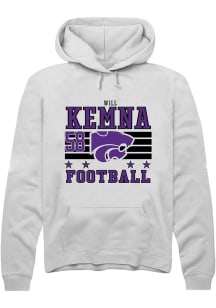 Will Kemna Rally Mens White K-State Wildcats NIL Striped Player Hood