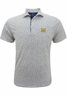 Mens White Michigan Wolverines Hails The Victors Short Sleeve Fashion Polo