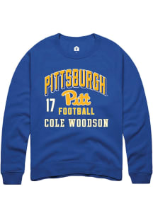 Cole Woodson Rally Mens Blue Pitt Panthers NIL Arch Logo Player Crew