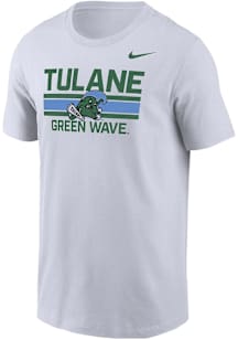 Nike Tulane Green Wave White Football Core Short Sleeve T Shirt