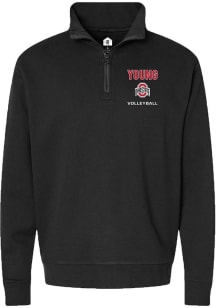Cole Young Mens Rally Black Ohio State Buckeyes NIL Embroidered Qtr Zip Pullover