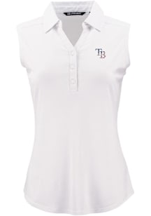Cutter and Buck Tampa Bay Rays Womens White Stars and Stripes Forge Eco Polo Shirt