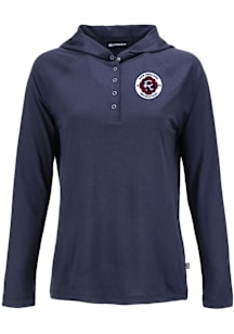 Cutter and Buck New England Revolution Womens Navy Blue Coastline Eco Hooded Sweatshirt