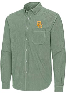 Antigua Baylor Bears Mens Green Porter Long Sleeve Dress Shirt