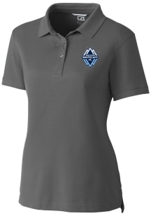 Cutter and Buck Vancouver Whitecaps FC Womens Graphite Advantage Short Sleeve Polo Shirt