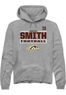 Hunter Smith Western Michigan Broncos Mens Grey Football NIL Stacked Box Player Hood