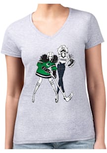 4Her Vancouver Canucks Womens Grey Hockey Girls Short Sleeve T-Shirt
