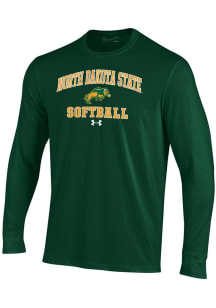 Under Armour North Dakota State Bison Green Softball Performance Long Sleeve T Shirt