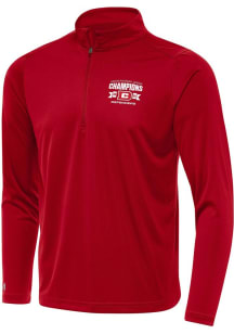 Antigua DC Defenders Mens Red 2025 UFL Champions Tribute Long Sleeve Qtr Zip Pullover