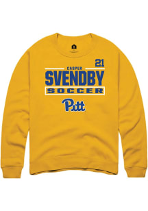 Casper Svendby Rally Mens Gold Pitt Panthers NIL Stacked Box Player Crew