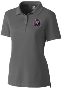 Cutter and Buck Inter Miami CF Womens Graphite Advantage Short Sleeve Polo Shirt