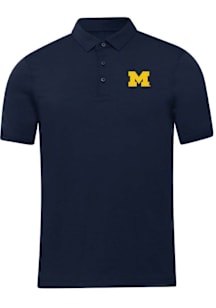 lululemon Michigan Wolverines Mens Navy Blue Evolution Polo Short Sleeve Fashion Polo