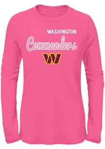 Washington Commanders Girls Pink Big Game Long Sleeve T-Shirt