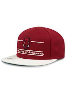 Arkansas Razorbacks Cardinal 2T Split Bar Wool Mens Snapback Hat