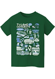 Vive La Fete Tulane Green Wave Youth Green Impressions Short Sleeve T-Shirt
