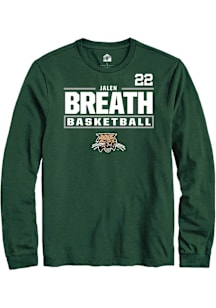 Jalen Breath Ohio Bobcats Green NIL Stacked Box Long Sleeve Player T Shirt