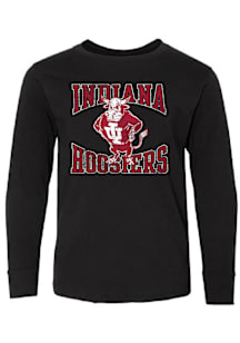 Summit Sportswear Indiana Hoosiers Youth Black Mascot Long Sleeve T-Shirt