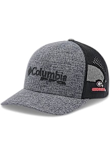 Columbia Georgia Bulldogs PFG Mesh Snap Back Adjustable Hat - Grey