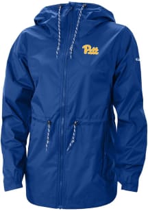 Womens Pitt Panthers Blue Columbia Heat Seal Lily Park Light Weight Jacket