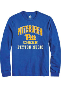 Peyton Music Mens Blue Pitt Panthers NIL Arch Logo Long Sleeve Player T Shirt