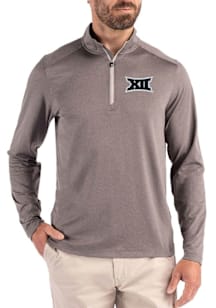 Cutter and Buck Big 12 Mens Graphite Coastline Long Sleeve Qtr Zip Pullover