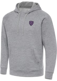 Antigua Louisville City FC Mens Grey Victory Big and Tall Hooded Sweatshirt