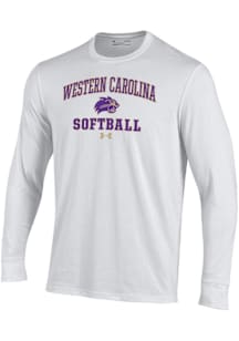 Under Armour Western Carolina White Softball Performance Long Sleeve T Shirt