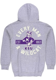 Summit Sportswear K-State Wildcats Mens Grey Front Back Long Sleeve Full Zip Jacket