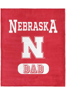 Red Nebraska Cornhuskers Dad Silk Touch Fleece Blanket
