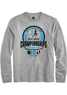 Mens Big Ten Grey Rally Cross Country Championship Tee