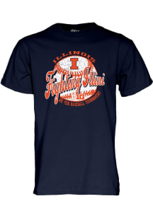 Illinois Fighting Illini Big Ten Baseball Short Sleeve T Shirt - Navy Blue