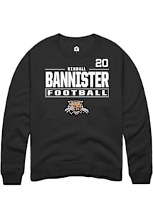 Kendall Bannister Ohio Bobcats Mens Black Football NIL Stacked Box Player Crew