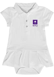 NYU Violets Baby Girls White Caroline Short Sleeve Dress