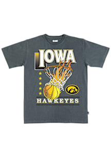 Iowa Hawkeyes Charcoal Basketball Hoops Heavyweight Short Sleeve T Shirt