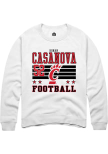 Ronan Casanova Rally Mens White Cincinnati Bearcats NIL Striped Player Crew