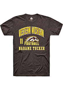 Nadame Tucker Western Michigan Broncos Brown Football NIL Arch Logo Short Sleeve Player T Shirt