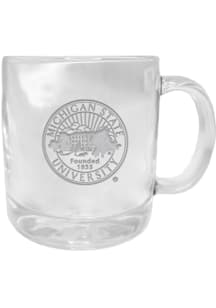 Michigan State Spartans 12.5oz Deep Etched Glass Ceramic Mug - White