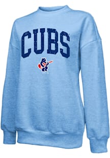 Chicago Cubs Womens Light Blue Vintage Crew Sweatshirt